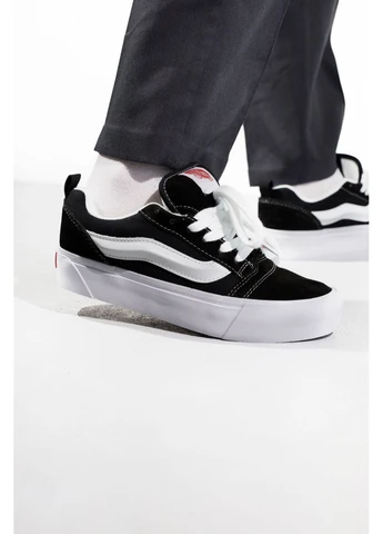 КРОССОВКИ ЖЕНСКИЕ VANS KNU SKOOL PLATFORM BLACK/WHITE ВАНС КНУ СКУЛ БЕЛЫЕ No Brand белые демисезоны (391999669)