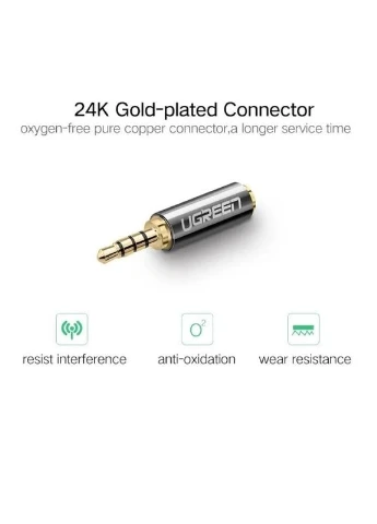 Аудио переходник 3.5 мм Male to 2.5 мм Female UGREEN алюминий черный No Brand UGR-20502 (401167396)