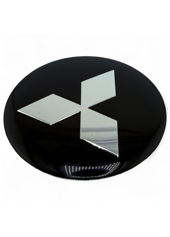 1 штука Наклейка с логотипом Мицубиси 56 мм алюминиевые Черная с хром логотипом No Brand (364959045)