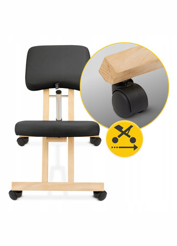 Колінний стілець ортопедичний Pure регульований, на коліщатах Black () 4FIZJO P-5905973402798 (352010995)