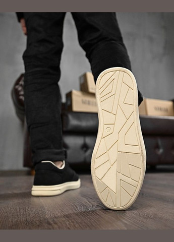 Черные летние стильные мужские кроссовки замшевые черные Freedom