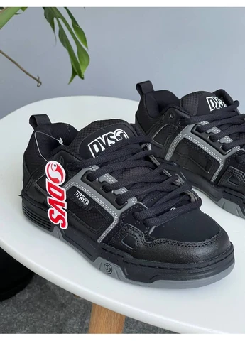 Черные демисезонные кроссовки мужские и женские dvs comanche black | двс команч черные No Brand