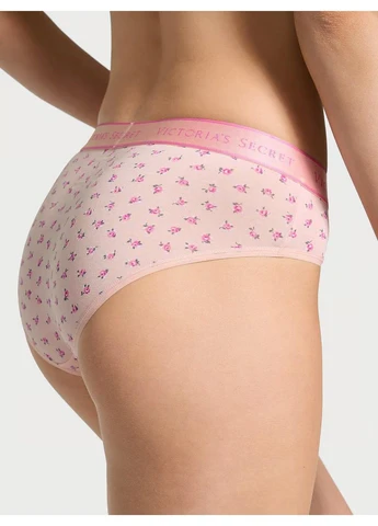 Трусики-хипстер женские Logo Cotton Hiphugger Panty розовые Victoria's Secret (330829518)