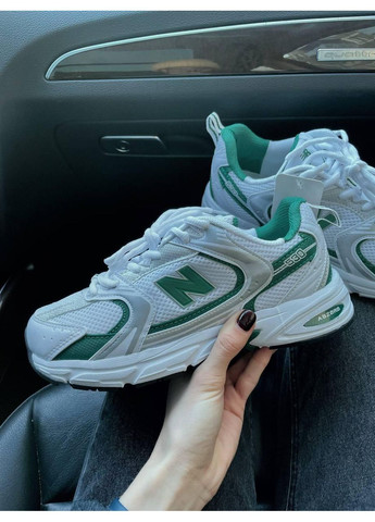 Сірі Осінні кросівки чоловічі new balance 530 green white нью беланс 530 No Brand