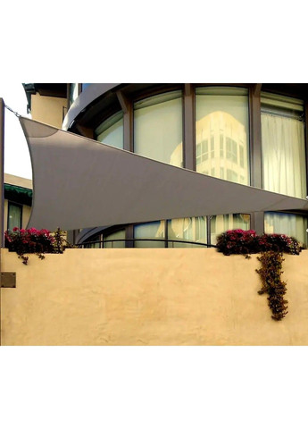 Тент навіс затінюючий трикутний 4х4х4м Оксфорд (Сірий) No Brand (332636473)