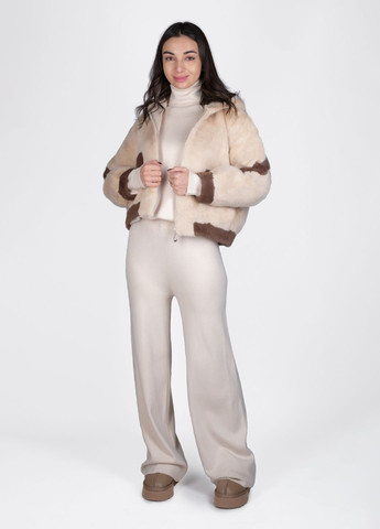 Бежевая зимняя шуба женская 345016 Power