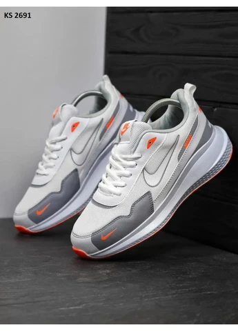 Білі кросівки чоловічі nike white orange найк білі демісезон No Brand