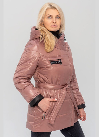 Пудровая демисезонная куртка женская "мартина" с поясом MioRichi