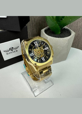 Мужские механические часы GMT-1159 Gold золото, наручные часы Винер скелетон Winner (362475468)