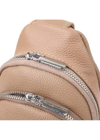 Слинг сумка из натуральной кожи для женщин 22939 Бежевый Vintage (356452095)
