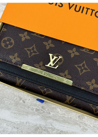 Женский кошелеккоричневый+ черный большой двойной No Brand (369935503)