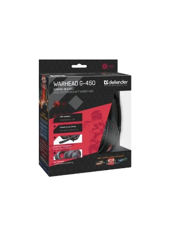Гарнитура Warhead G-450 Red-черный (64146) (6358195) Defender (382806441)
