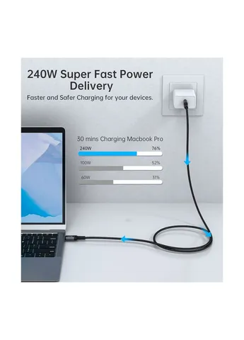 Дата кабель USB-C to USB-C 2.0m USB4 Gen 3 240W 8K (XCC-1042) CHOETECH (399211381)