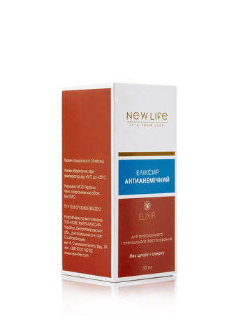 Еліксир антианемічний для підвищення гемоглобіну 30 мл Нове життя New LIFE (316607669)