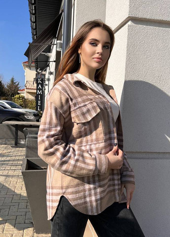 Жіноча тепла кашемірова сорочка в клітку Modena (291839371)