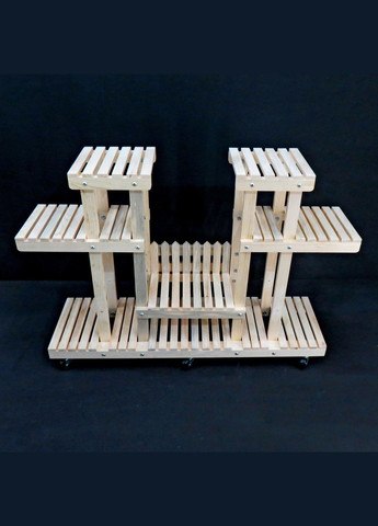 Подставка для цветов из дерева Сермез на колёсах бланже (ЦВТ-113301) No Brand (328230186)