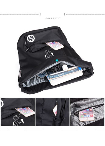 Рюкзак-мішок спортивний із водовідштовхувальної тканини Music, який світиться в темряві Senkey&Style (269254843)