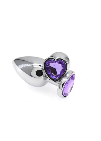 Набор анальных пробок с фиолетовым стразом в форме сердца We Love (284278605)