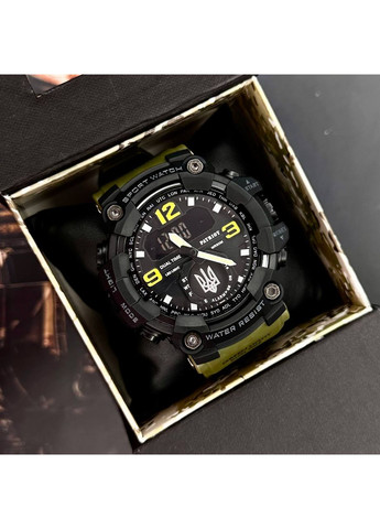 Годинник наручний кварцовий спортивний для чоловіків з будильником і секундоміром чорний ProDobro (367266475)