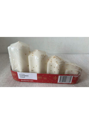 Набор праздничных свечей белые 4шт Livarno home (363320319)