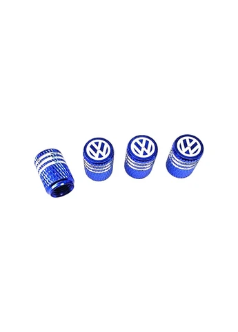 Металлические колпачки на ниппель с логотипом Volkswagen синий No Brand (347581328)