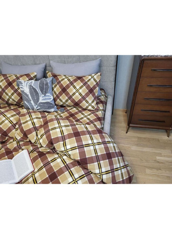 Постільна білизна з резинкою Крафт пастель, фланель(байка) Евро розмір, наволочки 70/70 No Brand (364218806)