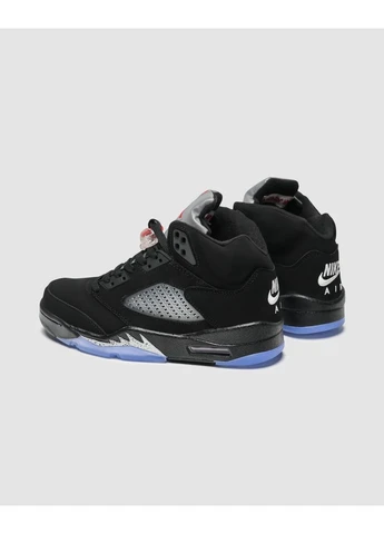 Чорні кросівки чоловічі демісезон Nike Air Jordan 5 Retro x Off-White Metallic/Blue