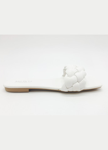 Белые женские шлепанцы белые экокожа md-14-7 24 см (р) Mei De Li