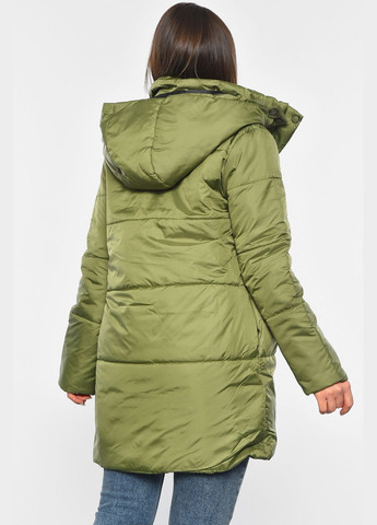 Оливкова (хакі) демісезонна куртка жіноча демісезонна кольору хакі Let's Shop