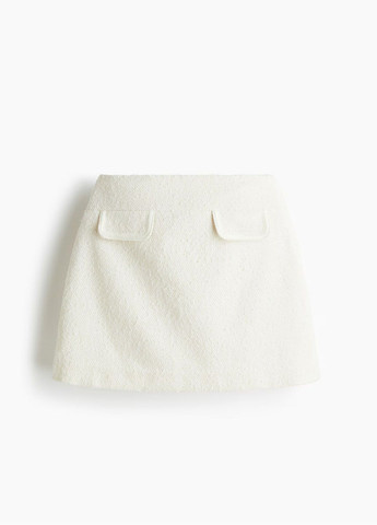 Молочная офисная однотонная юбка H&M