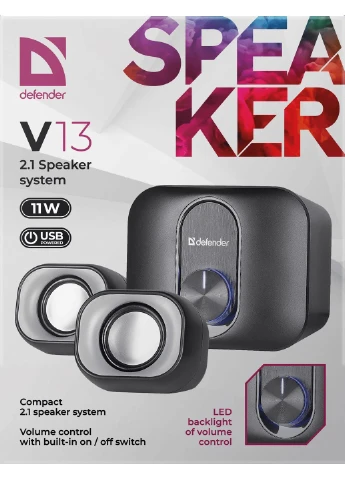 Компьютерная акустика V13 11 Вт, 2.1 система, питание от USB 2.1 11 Вт Defender (402272726)