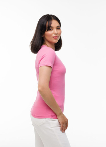 Базова жіноча футболка в рубчик S рожевий (3323735221721) Наталюкс 33-2373 - (335426918)