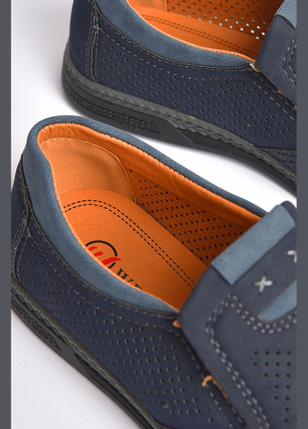 Темно-синие джинсовые туфли мужские темно-синего цвета Let's Shop без шнурков