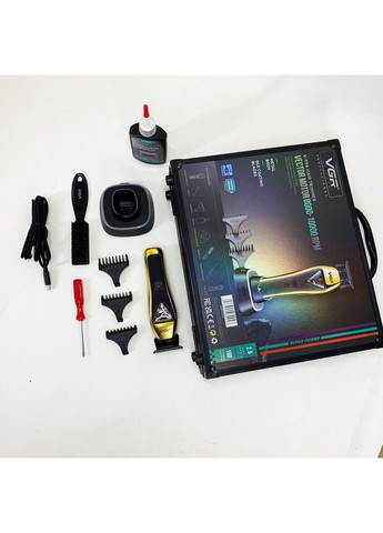 Триммер V-994, аккумуляторный, мотор MAGLEV VECTOR 3.0, 3 насадки, зарядная станция, кейс VGR (364666106)