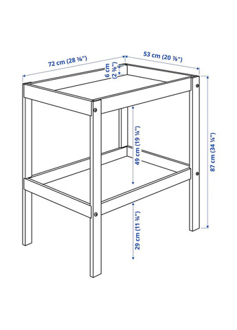 Пеленальний столик ІКЕА SNIGLAR 72х53 см (20045205) IKEA (278406795)