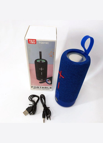 Портативна Bluetooth колонка TG619C FM-радіо USB/TF з ремінцем, блютуз колонка з підсвічуванням. Колір: синій No Brand (359474712)