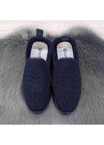 Синие летние кроссовки женские текстильные без шнурков Gipanis