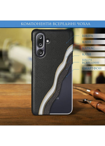 Шкіряна накладка Cover для Samsung Galaxy M36 Чорний (79723) Stenk (362376429)