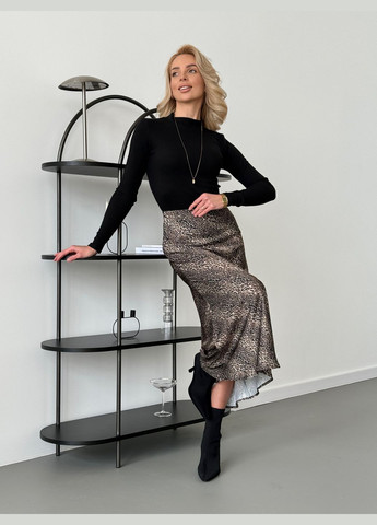 Юбка міді колокол із сатин-шoвку з леопардовим принтом InRed (288676899)