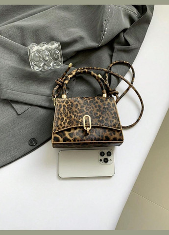 Женская сумка 8011 кросс-боди леопардовая коричневая No Brand (313235548)
