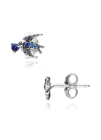 Срібні сережки Пандора кульчики "Блискуча ластівка" 292568C01 Kabluchka (355344636)