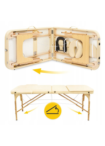Масажний стіл складний Massage Table+ Wood W60 Beige () 4FIZJO P-5907739318367 (362490371)