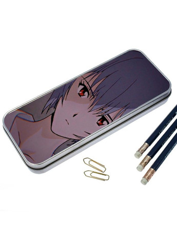 Органайзер для канцелярских принадлежностей металлический, кейс для мелочей Аниме Евангилион #002 7*18 см Silver No Brand (309156728)