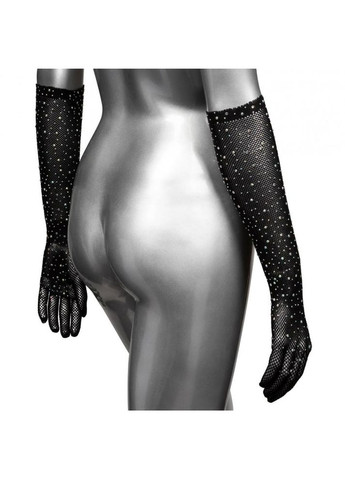 Рукавички у дрібну сітку зі стразами CalExotics чорні California Exotic (334709439)