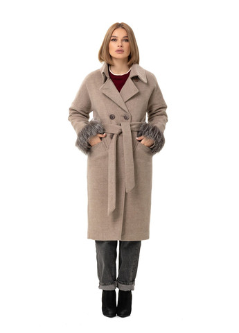 Кофейное зимнее Пальто Уитни капучино Emass
