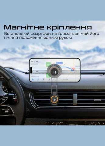 Автотримач для смартфона магнітний Bridgemount Black Promate (336955043)