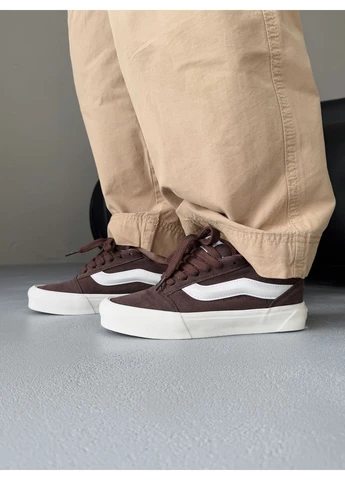 КРОССОВКИ ЖЕНСКИЕ VANS KNU SKOOL BROWN/WHITE ВАНС КНУ СКУЛ БЕЛЫЕ No Brand белые демисезоны (392018077)