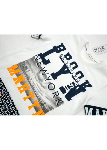 Біла демісезонна футболка дитяча "brooklyn" (15647-140b-cream) Breeze