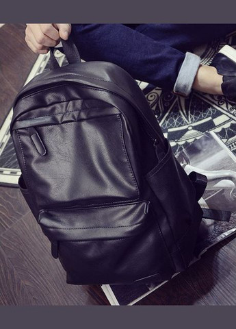 Мужской кожаный рюкзак (экокожа) Черный No Brand (301212095)