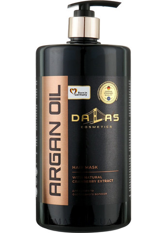 Маска для волосся з натуральним екстрактом журавлини та аргановою олією з дозатором Argan Oil Hair Mask 900ml (1255871-31155953) DALAS (368886182)